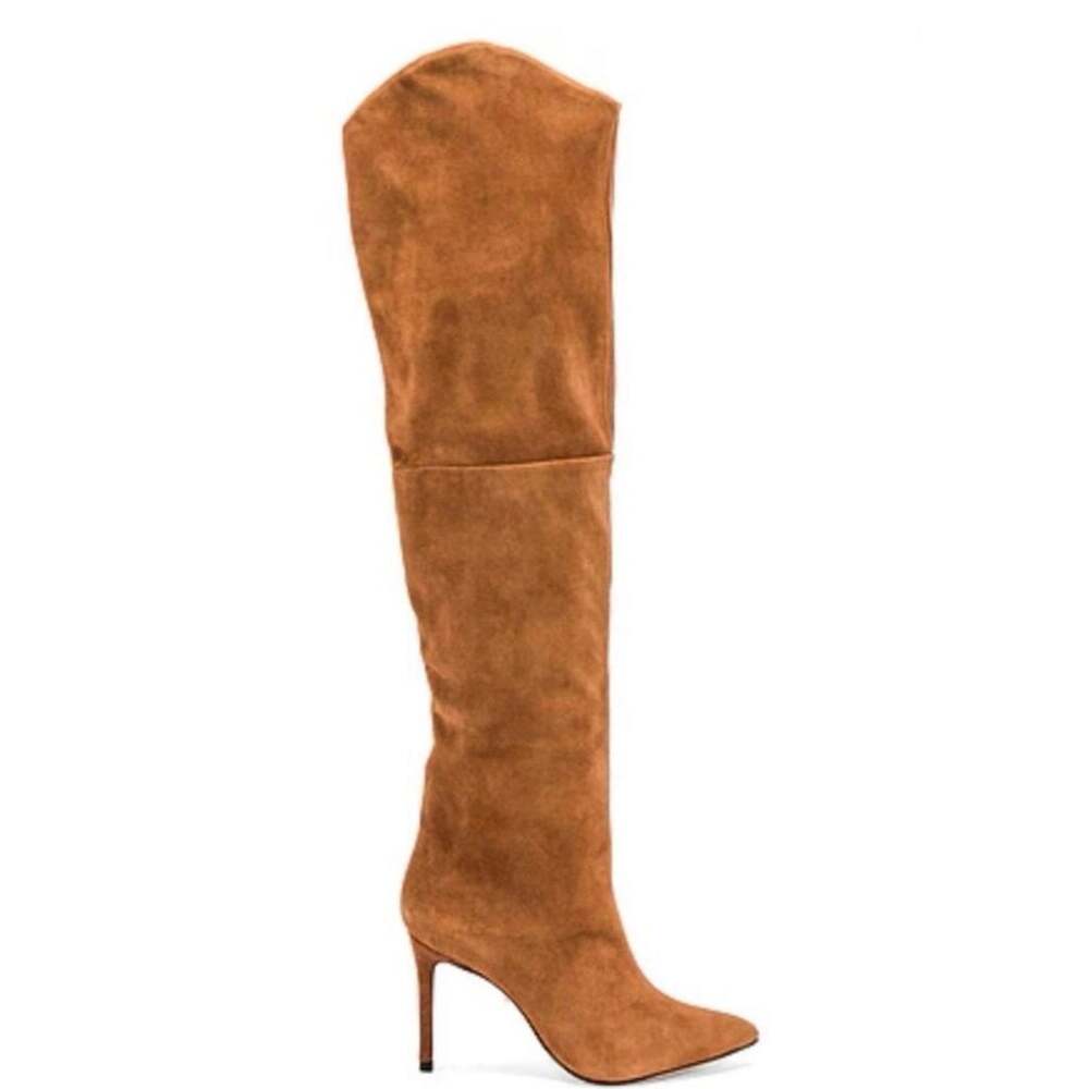 Schutz Anamaria Over the Knee Suede Boots Women’s 9B Wood Brown Stiletto EUC